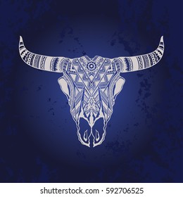 Vector bull skull. Sacred geometry
Bull horn.