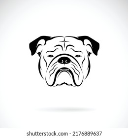 Vector del diseño de la cabeza de perro topo sobre fondo blanco. Mascota. Animales. Ilustración vectorial en capas fácil de editar.