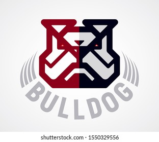 Vector bulldog head logo. RGB. Global colors