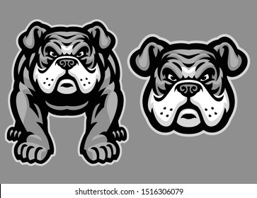 vector of bulldog mascot set