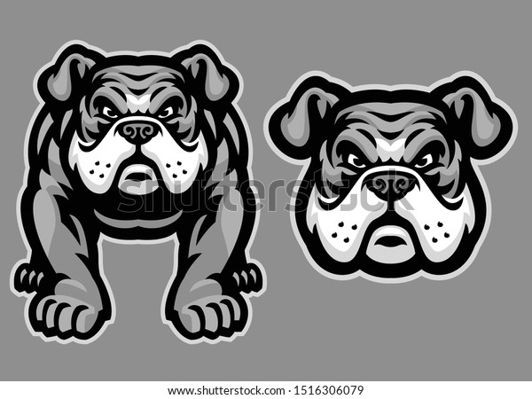 vector of bulldog mascot\
set
