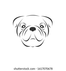 Vector of bulldog on a white background, Animal. Easy editable layered  illustration. symbol. logo. icon