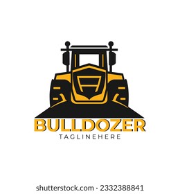 vector bulldozer heavy equipment illustration logo design