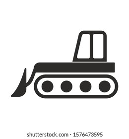 Vector bulldozer icon. Logo illustration.