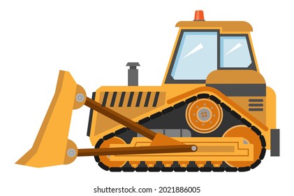 Vector Bulldozer isolated on white background. EPS10.