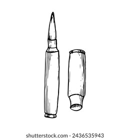 Vektor-Kugel für Gewehre und Spannzange grafische einfache Illustration für Waffe, militärische Designs