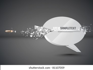 Vector Bullet Sends a Shot Through a Speech Bubble