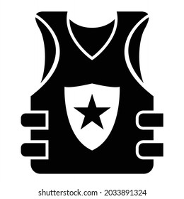 Vector Bulletproof Glyph Icon Design
