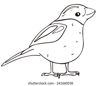 Vector bullfinch isolated on the white background.