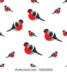 Vector bullfinch on the white background