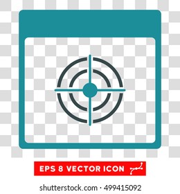 Vector Bullseye Calendar Page EPS vector icon. Illustration style is flat iconic bicolor soft blue symbol on a transparent background.