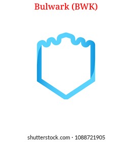 Vector Bulwark (BWK) digital cryptocurrency logo. Bulwark (BWK) icon. Vector illustration isolated on white background.