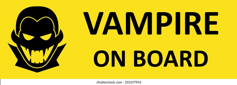 Vector Bumper Sticker. Vampire On Board. Format Eps 10