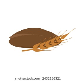 vector bun. bread, confectionery grains.