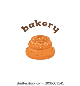 Vektorbun. Süßwaren- oder Bäckereilogo.