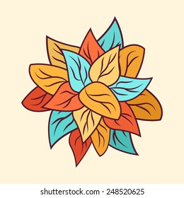 Vector bunch of colorful leaves