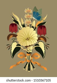 Vector bunch design with butterfly 