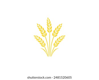 vector bunch of wheat or rye ears with whole grain. Sheaf of wheat enagraving. Ears of wheat, wreaths and grain spikes set icons