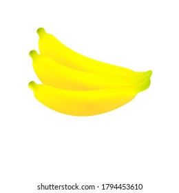 Vector Bunch De Fruta Tropical De Banana Amarilla Ripe Cavendish Basado En Blanco