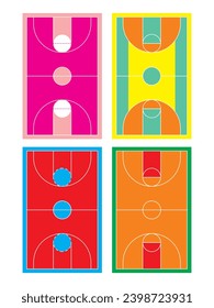 vector bundle, basket colorful field  for your sport recreation
