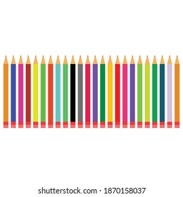 vector bundle of colored pencils, with various color illustration art