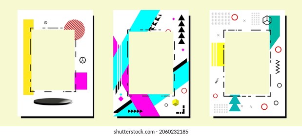 A vector bundle containing three choices of modern minimalist templates for advertising purposes, a job vacancy, a bulletin board can also be used as a book cover etc.