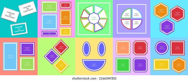 Vector bundle of full color photo book template illustrations
