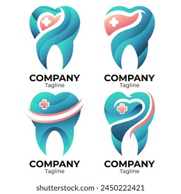 Vector Paquete Gradiente Dental Hospital Moderno Log