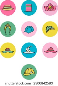 vector bundle of hat, cap, and beanie