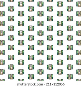 Vector bundle of money, cash, dollar, banknote pattern with various icons.