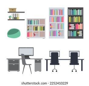 conjunto vectorial de iconos de equipo de oficina