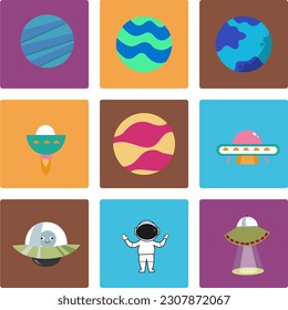 vector bundle of space,planets, and ufo