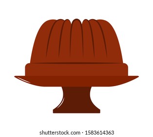 vector bundt cake and cake stand isolated on white background