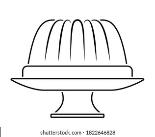 Vector Bundt Cake And Cake Stand Isolated On White Background