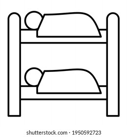 Vector Bunk Bed Outline Icon Design
