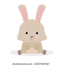 Vektorhase. Geruchiger Tiercharakter. Minimales Cartoon-Design. Für Apps und Animationen geeignet. 