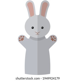 Vector bunny hare hand puppet doll for theatre show