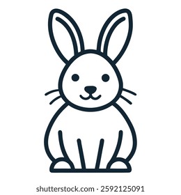 Vector Bunny icon vector from easter day concept. Thin line illustration of bunny editable stroke. bunny linear sign for use on web and mobile apps, logo, print media on white background.