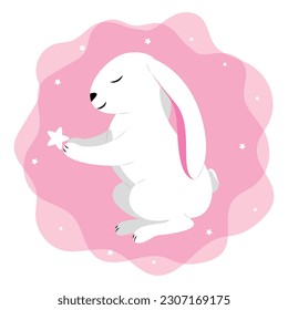 vector bunny, bunny illustration, space bunny, bunny clipart, space kids illustrations