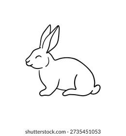 VEctor bunny line art illustration 