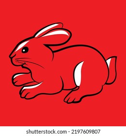 vector bunny logo illustration with cute shape