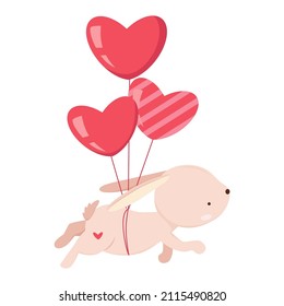Vector bunny love, romantic, valentine's day