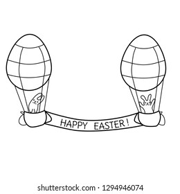 vector bunny in the montgolfier