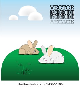 vector of bunny rabbit with space for your text