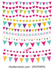 Vector bunting decoration set