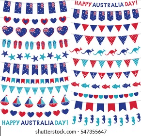 Vector bunting decoration set for Australia Day