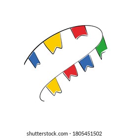 Vector bunting flags. Simple line, color contour vector of Christmas icons for website or mobile app. EPS10 product design