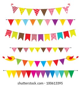 Vector bunting and garland set