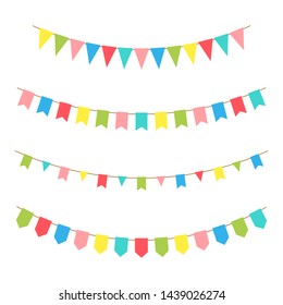 Vector bunting and garland set