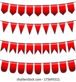 Vector bunting and garland set